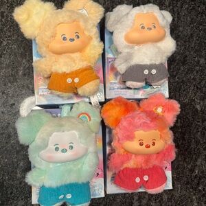 4 PC BUNDLE Miniso x Disney Head In The Clouds Plush Keychains 100% Authentic